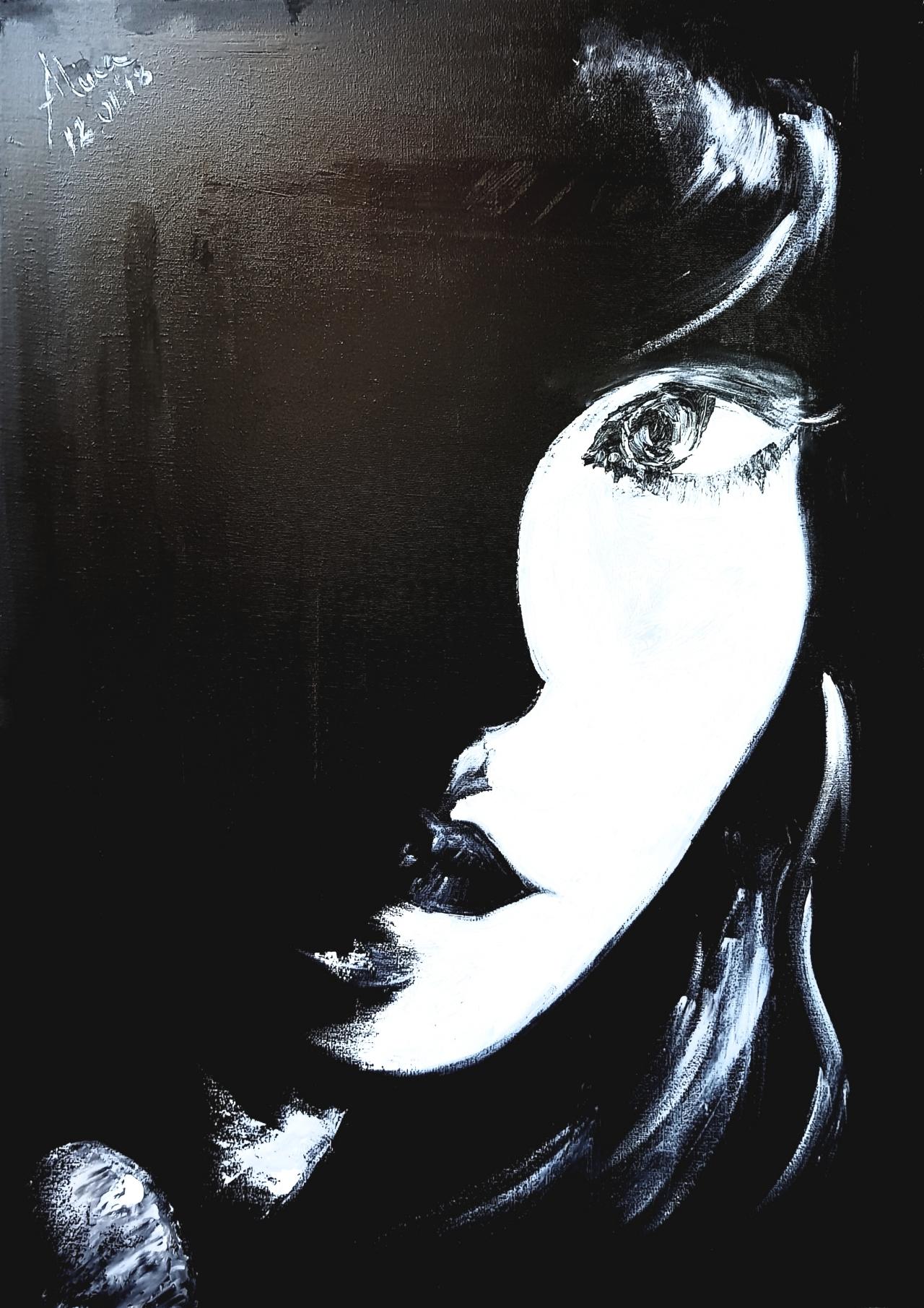 ArteDiAlina.com painting: watching you from shadow
